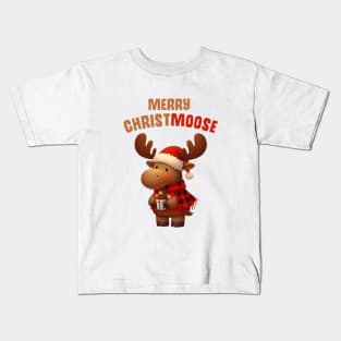 Merry Christmoose Christmas Moose Kids T-Shirt